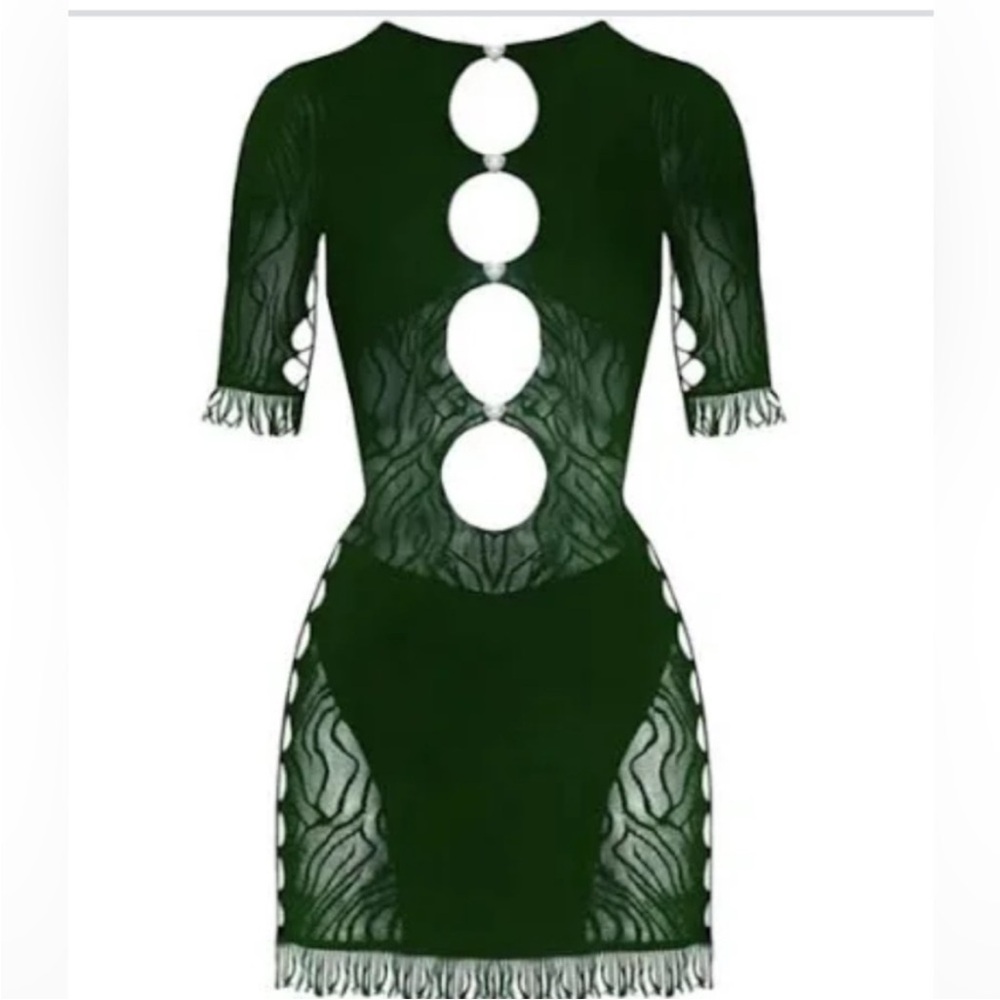 POSTER GIRL Emerald Cut-Out Lace Mini Dress